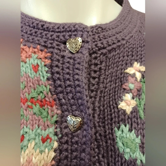 Expert Collection Knit LS Purple Pink Cardigan Size Small - Picture 3 of 12